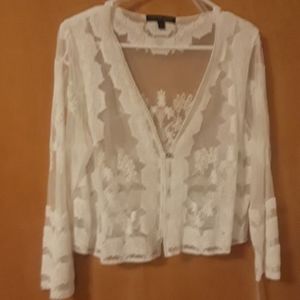 Lace look sheer jacket